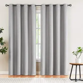 Chvr2c63sgr Treatmentex Grey Blackout Curtain Panels For Bedroom 63 Inch Chevron Light Reduci