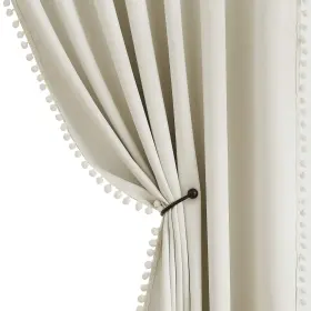 Nsfpom2-84na Treatmentex Pom Curtains For Bedroom Windows 84 Inch Energy Efficient The