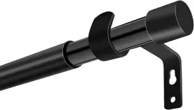 Trencahk Black-25to32inch 1 2 3/4-inch Curtain Rod 29-32 Inch In Length Short Black