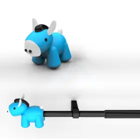 Trencahk Lan-ma-black 2 Kids Curtain Rod With Horses Finials Adjustable 32-46 Inch Blue