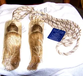 3463-1 Trimland Gold Ivory Braided 32 Inch Tiebacks Cord Spread 8 Tassel Lot Of 2