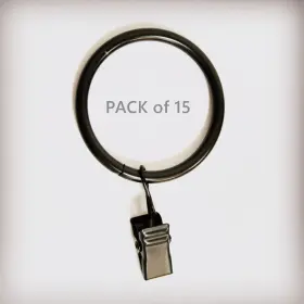 Trmesia 974387763909 Curtain Ring With Clip Black Set Of 15pcs Metal Clips For Drapes 1.5