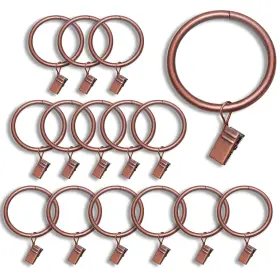 Trmesia 974387763930 15 Pack Curtain Rings With Clips Antique Copper Metal 1.5 Inch I
