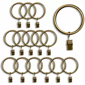 Trmesia 974387764029 Curtain Rings With Clips Set Of 15pcs Bronze 1.5in Inner Diameter For Suitabl