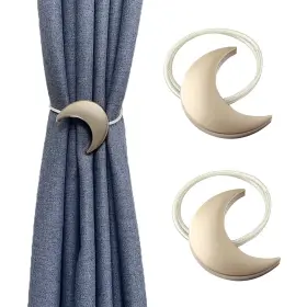 Tsehuar 791711037149 Magnetic Curtain Tiebacks Alloy Moon Holdbacks Silver/gold Ti