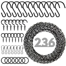 Tsocent 717977797719 Metal Hanging Chain 236 Inch Black Chains For Plants 12 S Hooks