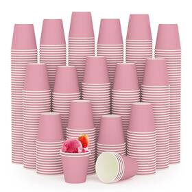 Turbo Bee 788703498569 600pack 3 Oz Pink Paper Cups Disposable Bathroom For Party P