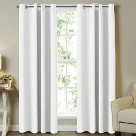 Tqbeyelet25284c40 Turquoize Room Darkening Curtain Panels Pure White Curtains Window Treatment Energy Sav