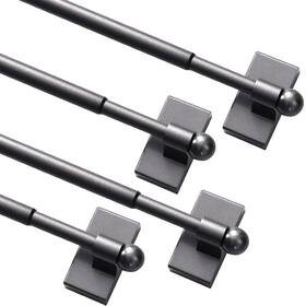 Turquoize Tqmagrod4/01/0916pewter Magnetic Curtain Rods 4 Pack Pewter Extends 9-16 Inch Aluminum