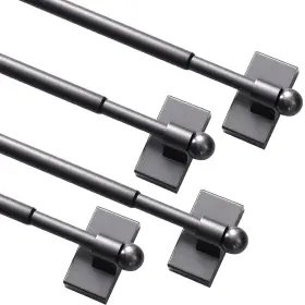 0916pewter Turquoize Tqmagrod4/01/0916pewter Magnetic Curtain Rods 4 Pack Pewter Extends 9-16 Inch Aluminum