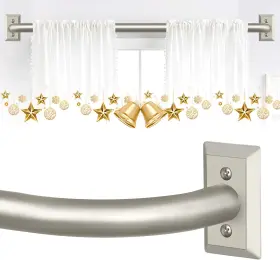 4053187 Tvwoo Nickel Wrap Around Curtain Rods 28 To 28-48 1pack Brushed