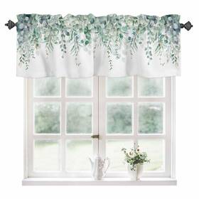 Tweetybed Lxl20240514-schc01793cliftbd Curtain Valance For Windows Green Eucalyptus Rod Pocket Window Treatm