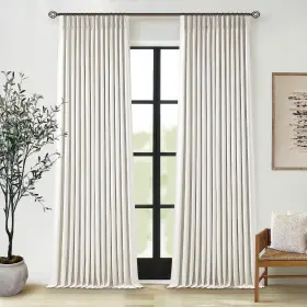 Td-dmmschzzg-zrs40102 Twodrapes 102 Inches Long Pinch Pleated Linen Blackout Curtains For Bedroom Back Tab Tr