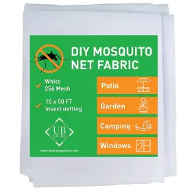Ub-store 720955970129 Netting Cover 10x50 Ft White Garden-netting Polyester Mosquito Mul