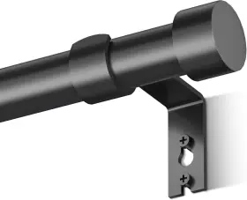 C1-bk-16-144 Ueuttiy Adjustable Curtain Rods For Windows 16 To 144ftft Cylindrical 16-144 Black