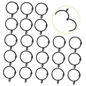 Uf-ha0225-us Ufurmate Curtain Rings 28 Pcs Black Metal With Eyelets Open 50mm