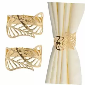 Uf-ha0582-z-us Ufurmate Curtain Tie Backs 2pcs Metal Creative Rope Buckles 2 Pcs Gold Leaf