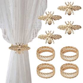 Ufurmate Uf-ha0897-g-us Curtain Tiebacks 4 Sets Alloy Drapery Holdback Modern Simple Style Tie B