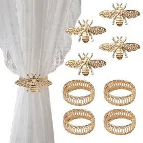 Uf-ha0897-g-us Ufurmate Curtain Tiebacks 4 Sets Alloy Drapery Holdback Modern Simple Style Tie B