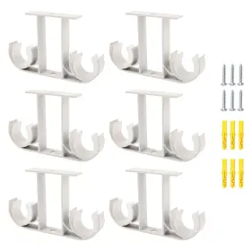 Uf-ha1281-g-us Ufurmate Curtain Rod Brackets 6pcs Aluminum Alloy Ceiling-mount Double Curta