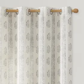 Ug-dymmqlgmbo2-5284blk Ugoutry Boho Linen Curtains For Bedroom Living Room Black Farmhouse 84