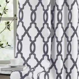 Uhbotrellis52x63x2blk Ugoutry 100% Blackout Curtains 63 Inches Long For Bedroom Black Grey On White Morocc