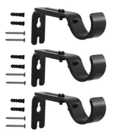 0700bl Ulifestar Adjustable Curtain Rod Brackets 3 Pack Heavy Duty Drapery Holde