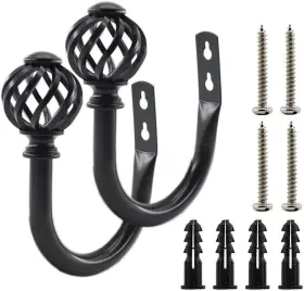 0708bl Ulifestar 2 Pack Curtain Holdbacks U Shaped Wall Mounted Tieback Hooks