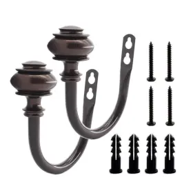 0846br Ulifestar 2 Pack Curtain Holdback Hooks U-shaped Wall Mounted Tieback Decorative Window