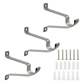0858gr Ulifestar 3 Pcs Adjustable Distance Curtain Rod Bracket Heavy Duty Single Ho