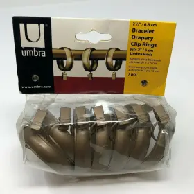 Umbra 028295141222 2 1/2 Inch Bracelet Drapery Clip Rings Metal Antique Gold New In Package 7 Ct