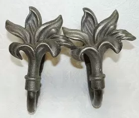 Umbra 028295154482 Drapery Holder Curtain Holdback Set Floral Aged Brass Hardware Quality Vtg