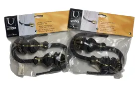 239311-361 Umbra Vintage Curtain Holdback 2 Sets Quinn Merlot Purple Green Gold Cord 2001