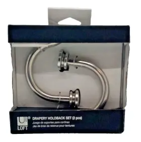 0157 Umbra Loft Knob Drapery - 2 Piece Holdback Set -brushed Nickel 028295239929- New
