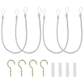 S23120800ux6152 Unique Bargains 4pcs Curtain Tiebacks Ropes Decorative Tie Backs With Hooks And Bolts