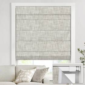 Unishades Mf041-42006 No Drill Cordless Roman Shades For Windows 46 Inch W 64 H - 100% Blackout