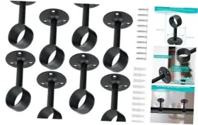 220519-0015 Unlorspy 8pcs 25mm/1inch Curtain Rod Ceiling-mount Bracket Ceiling Mounted