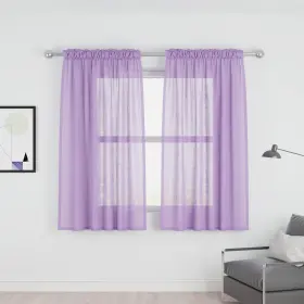 Usdlrp-5454c05 Upopo Lilac Sheer Curtains 54 Inches Long Girls Room Living Curtain Sheers Bas