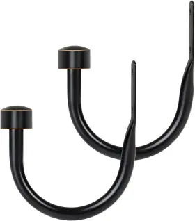 110150090 Us Curtain Holdbacks Decorative Tieback For Wall Black Window 1 Pair/2 Pack