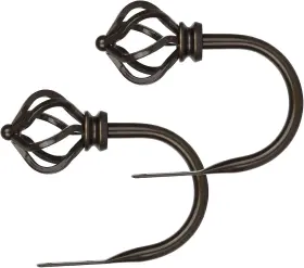 Us 711181750355 Decorative Curtain Drapery Holdbacks Twisted Cage Finials Bronze 1 Pa