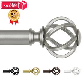 Usfook 010120135 Antique Silver Curtain Rod 32 To 58 Inch 2.6-4.8 Ft 32-58