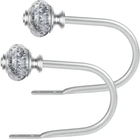 Usfook 313105877812 2 Pack Silver Curtain Holdbacks Decorative Drapery Tiebacks Pack/1 Pair
