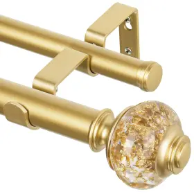Sf010220226-usf1 Usfook 1 Inch Luxury Gold Double Curtain Rods For Windows 66 To 66-120
