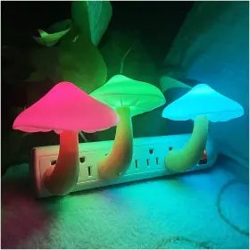Nl588 Utlk 3 Pack Plug-in Led Mushroom Night Light Lamp With Dusk To Dawn Sensor Plug I