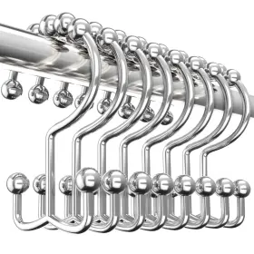 Ub0485 Utopia Bedding Double Glide Roller Set Of 12 Shower Curtain Hooks Sid