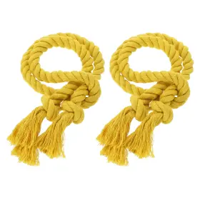 Uxcell 678202768495 2pcs Rope Curtain Tiebacks 30 Inch Polyester Tassel Holdback Yellow