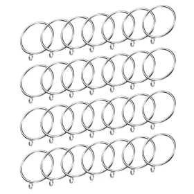 Uxcell 679134161590 28 Pack Curtain Rod Rings With Eyelets Metal 2-inch Silver