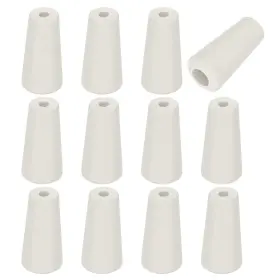 Uxcell 683867019264 12pcs Cord Knobs Wood Tassel Drops Pull End For Window Creamy Cone