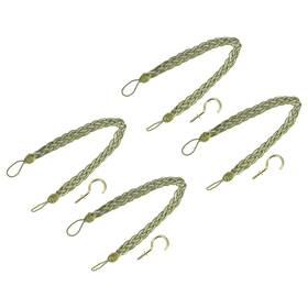 Uxcell 683867194909 4pcs 58cm/23 Inch Curtain Tieback Braided Drapery Holdback Holder Olive Green/silver
