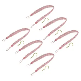 Uxcell 683867908605 6pcs 58cm/23 Inch Curtain Tiebacks Braided Drapery Holdback Holder Dusty Pink